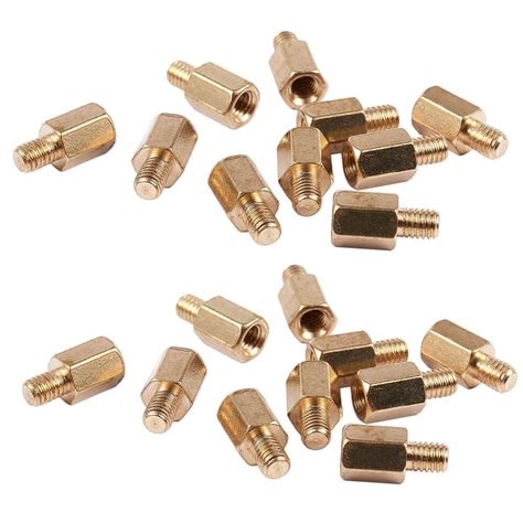 20 Pcs PC PCB Motherboard Brass Standoff HeXagonal Spacer M3 6 4mm