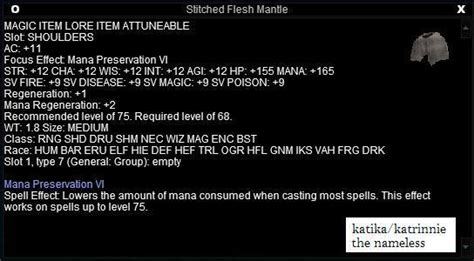 Stitched Flesh Mantle Items EverQuest ZAM