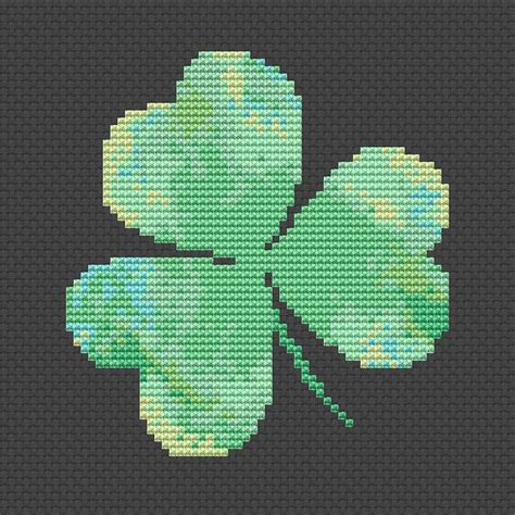 Shamrock Cross Stitch Pattern St Patrick's Day Cross | Etsy