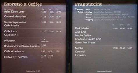 Chocolate Chip Cream Starbucks Price