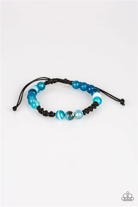 Paparazzi Laid Back Blue Glassy Bead Urban Bracelet Unisex