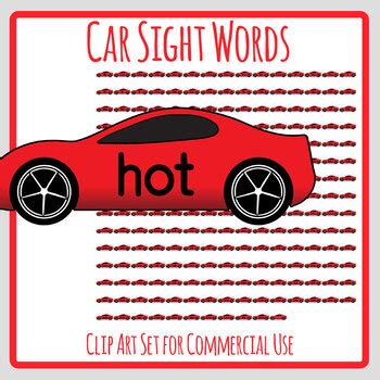 Cars Sight Words Dolch Sightwords On Sports Cars Transport Clip Art