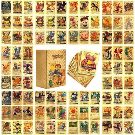 Cartas Pokémon Doradas De 110 Piezas Cartas De Lámina Dorada Cuotas