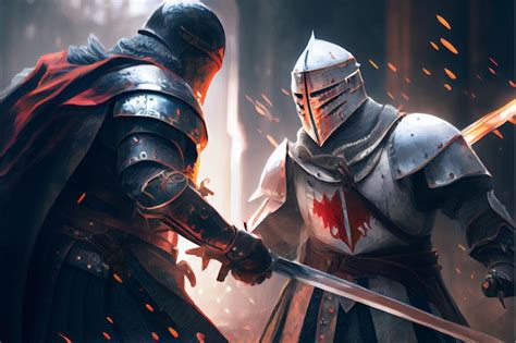 Premium AI Image | A game of knights fighting with a sword.