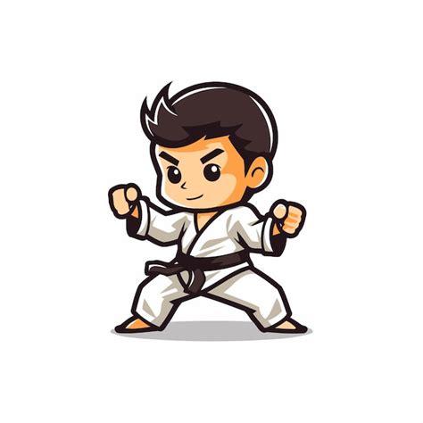 Premium Vector Taekwondo Character Cartoon Doodle Design Vector