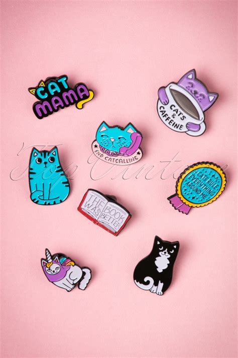 Punky Pins Katzen Und Koffein Emaille Pin Einkaufen Bei Topvintage