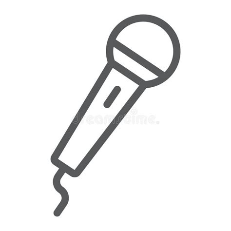 Microphone Line Icon Studio And Sound Stock Vector Illustration Of