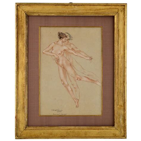 Franz Melchers Art Nouveau Gouache Drawing Of Two Naked Catawiki