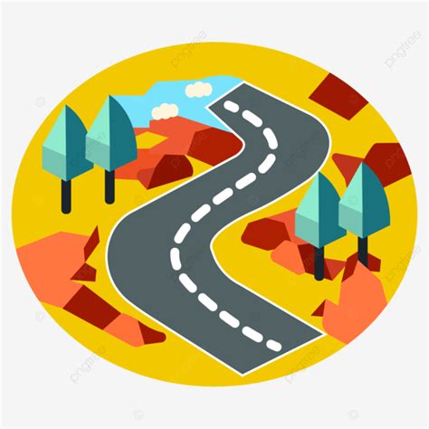 Hand Draw Road Map With Pointers In Flat Icon Vector Hand Draw Road