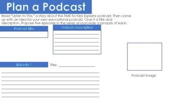 Plan A Podcast Worksheet By Kaley Hendrickson Tpt Store Tpt