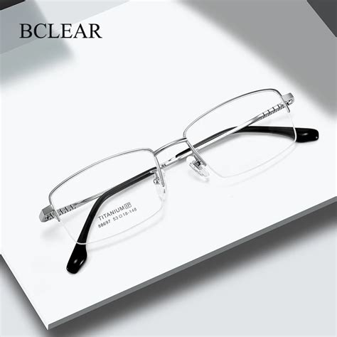 Bclear Ultra Light Square Comfortable Small Face Eyeglasses Pure Titanium Fashion Optical