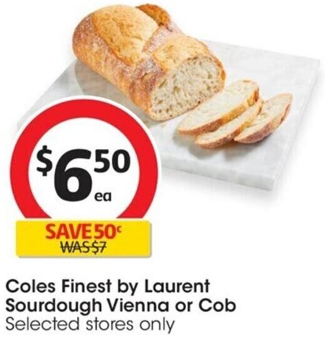 Coles Finest By Laurent Sourdough Vienna Or Cob Offer At Coles