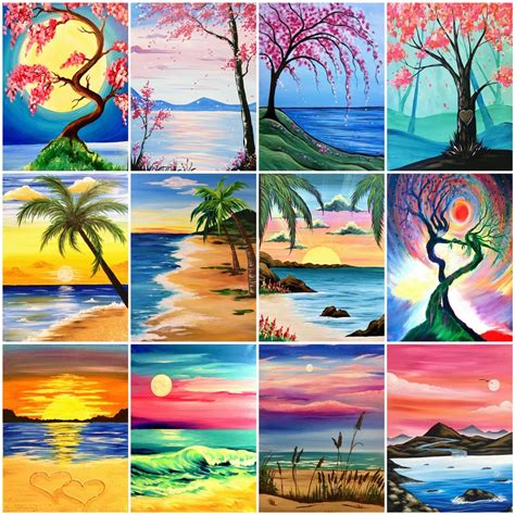 30 Easy Landscape Paintings Ideas For Beginners Sunrise