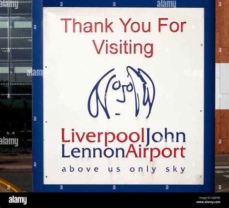 Sign at Liverpool John Lennon Airport, Liverpool, England, UK Stock ...