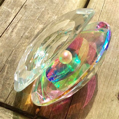 To Dazzle You Signed Crystal Oyster And Pearl Paperweight From