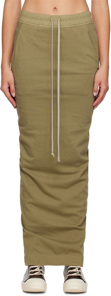 Khaki Pillar Maxi Skirt By Rick Owens Drkshdw On Sale