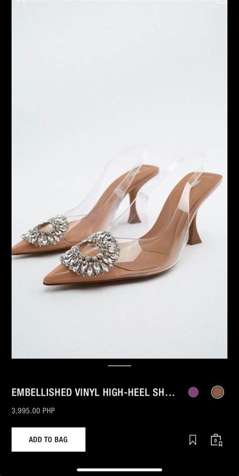 Zara Embellished Vinyl High Heel Slingback Shoes Womens Fashion Footwear Heels On Carousell