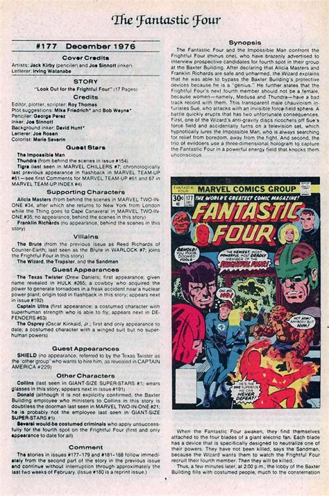 The Official Marvel Index To The Fantastic Four Bd