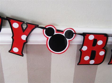 Mickey Mouse Themed Birthday Banner Mickey Mouse Party Etsy