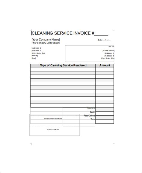 Free 5 Sample Cleaning Service Receipts In Ms Word Pdf