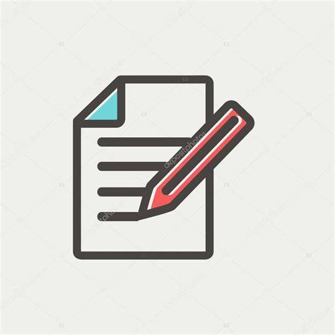 Taking Notes Thin Line Icon — Stock Vector © Rastudio 70731643