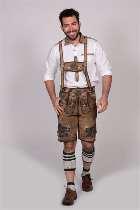 Trachten Short Lederhosen Shaded Wild Brown Lederhosen Store