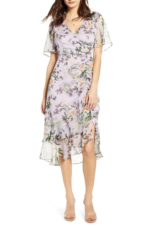 Astr The Label Floral Ruched Front Dress Nordstrom