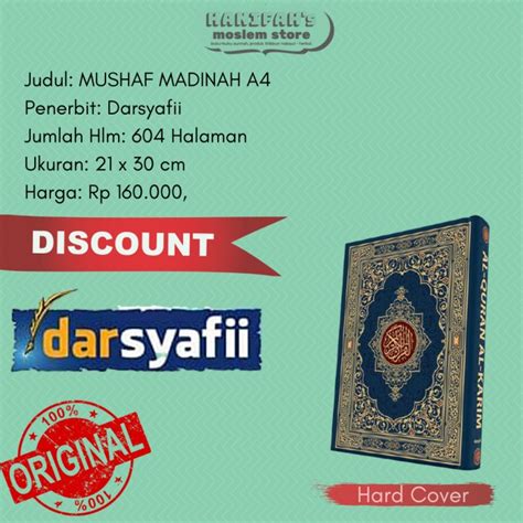 Jual Mushaf Madinah A Al Quran Al Karim Rasm Utsmani Besar Darsyafii