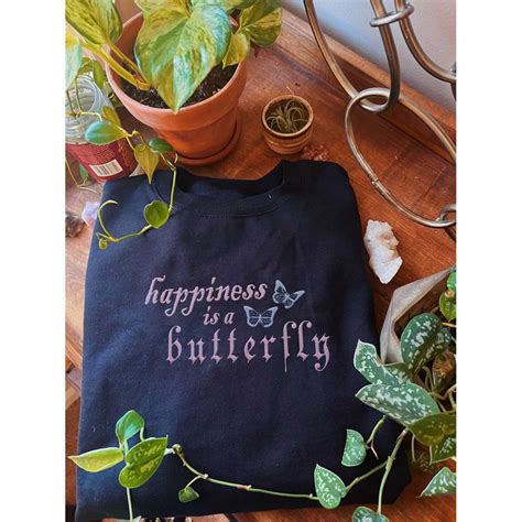 Happiness Is A Butterfly Embroidered Sweatshirt Lana Del R Inspire