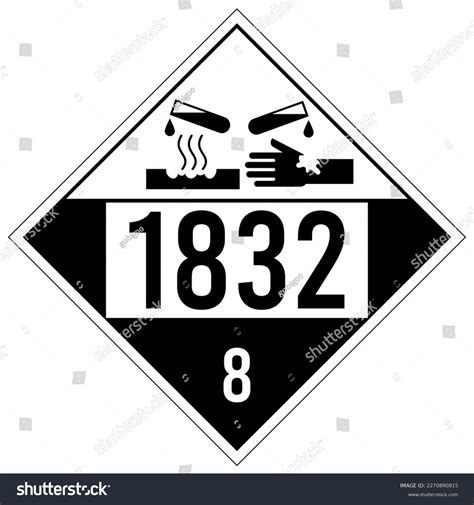 Sulfuric Acid Chemical Warning Sign Labels Stock Vector Royalty Free