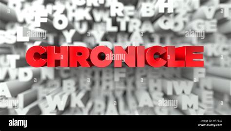 Chronicle Red Text On Typography Background D Rendered Royalty