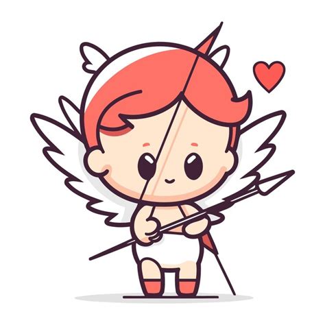 Cupido Arco E Flecha Ilustra O Vetorial De Desenho Animado Fofo