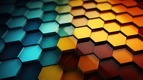 Textura De Fondo Hexagonal Vibrantemente Ilustrada Con Renderizado 3d