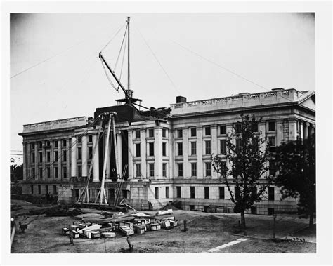 Treasury Building Under Contruction View Of Building With Half Of Roof