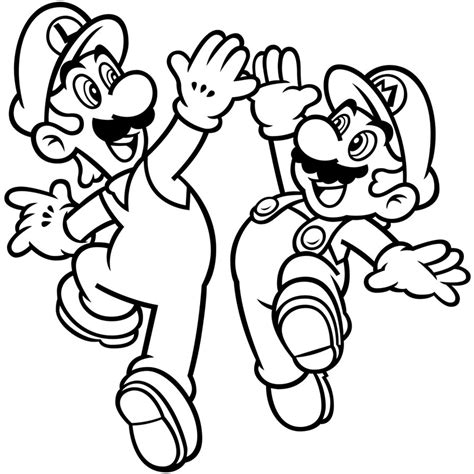 Luigi and Mario - Mario Bros Kids Coloring Pages