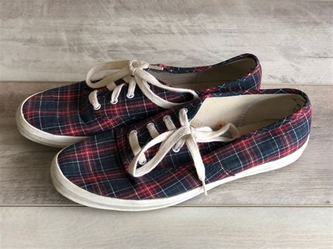 Vintage Keds Plaid 1990s Size 9 Womens Canvas Sneakers Etsy