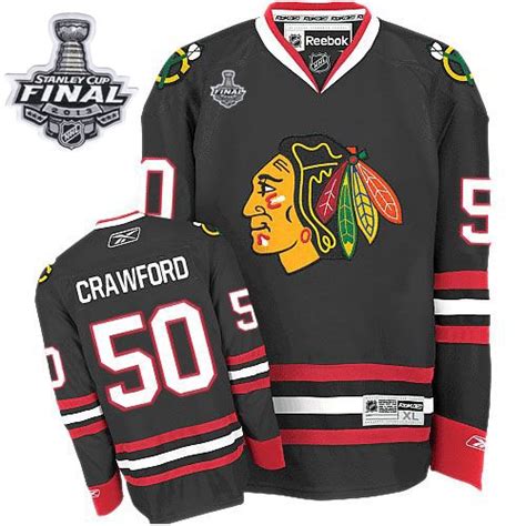 Reebok Chicago Blackhawks 50 Corey Crawford Black Premier With 2013 ...