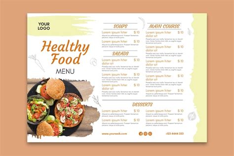 Premium Vector Healthy Restaurant Menu Template