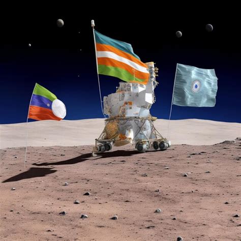 Premium Ai Image Chandrayaan Soft Landing On The Moon