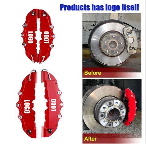 4pcs Car Red 3d Style Frontrear Disc Brake Caliper Cover Brake Part