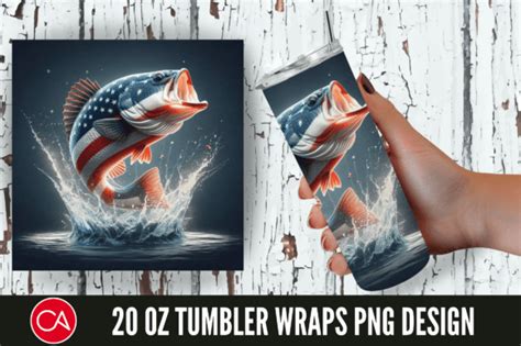 D Bass Fish Patriotic Oz Tumbler Png Graphic By Craft Fair