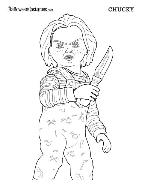 Printable Chucky Coloring Pages Sidrahrayann