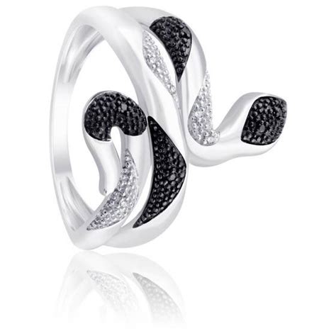 Bague Serpent En Or Blanc Et Diamants Ct Divine Ocarat