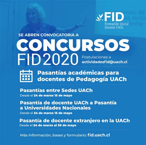 Proyecto Fid Abre Convocatoria A Concursos De Pasant As Acad Micas