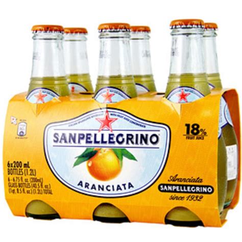 Spellegrino 聖沛黎洛 氣泡水果水甜橘口味200mlx24瓶x箱玻璃瓶 蝦皮購物