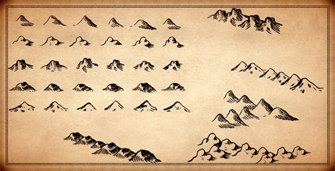 Old Cartography Ultimate Mountains Pack Mountain Assets For