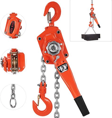 VEVOR Manual Lever Chain Hoist 3Ton 20ft Ratchet Chain Hoist 6600lbs