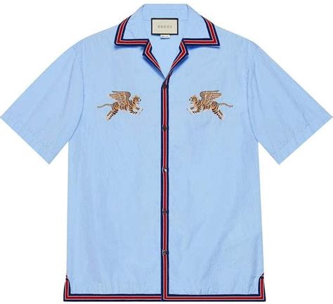 Gucci Tiger Fil Coupé Bowling Shirt Farfetch Mens Shirt Dress Mens