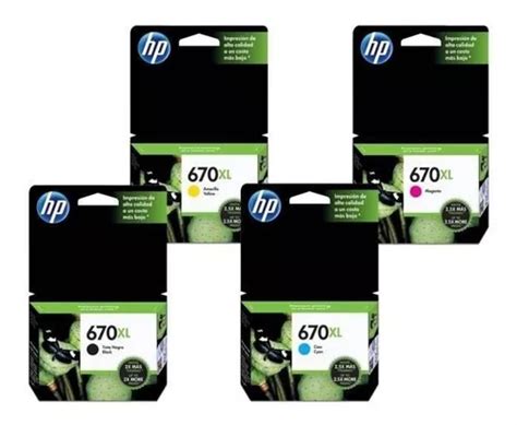 Pack Tintas Hp Xl Originales Alto Rendimiento Cuotas Sin