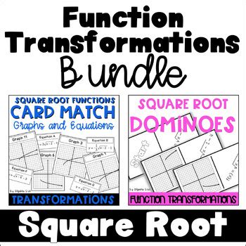 Graphing Transformations of Square Root Functions Bundle by Algebra Star